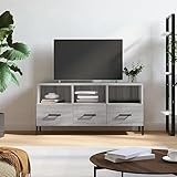 HETFTJN TV-Schrank Lowboard Grau Sonoma 102x36x50 cm aus Holzwerkstoff mit...
