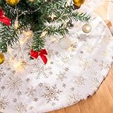 Lanpn Weihnachtsbaum Decke Christbaumdecke 150 cm, Groß Kunstfell...