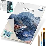 CreaTek Aquarellpapier A4 300g [ Nur bei uns inkl 2 Std Video Kurs ] 30...