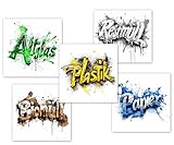 PICTALOO Mülltonnenaufkleber Graffiti, 10er Set coole Aufkleber...