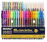 Mutsitaz 48 Stück Gelschreiber Gelstifte Set Inklusive Glitter Metallisch...