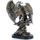 H&W 26cm H Patriotischer Adler Statue,Sandstein Harz Skulpturen für...