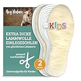 Hey Nature 2 Paar Lammwolle Einlegesohlen Kinder Winter - zuschneidbare...