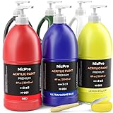 Nicpro 6 Farben Großes Acrylfarben Set(69 oz, 2040 ml), Ungiftig...