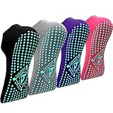 Yoga Socken Anti-Rutsch- (4 Paare) für Damen Pilates, , Barre, Tanz,...