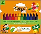 BIC Kids 8297732 Dreikant-Wachsmalkreide PLASTIDECOR Triangle, 12 Farben...