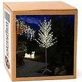 Gartenpirat Lichterbaum Birke weiß 240 cm beleuchtet 240 LED warmweiß...