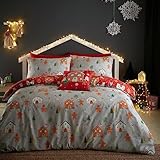 Bedlam - Weihnachts-Bettbezug mit Lebkuchenhaus, Doppelbettgröße (200 x...