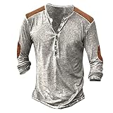 Generisch Langarmshirt Herren Baumwolle Funktionsshirt Langarm Vintage...
