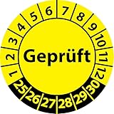 Prüfplakette Geprüft, Vinylfolie, selbstklebend, Prüfaufkleber,...