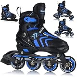 Inliner Skates 4in1 Rollschuhe Inlineskates Schlittschuhe Verstellbar...