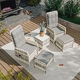 Gotland Rattan Gartenmöbel Set Lounge Möbel Outdoor, Verstellbares...