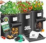 KESSER® Kartoffel-Pflanzsack 3-Set 38L | Kartoffel-Pflanzbeutel aus Vlies...