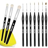 Himmlfel Miniatur Drybrush Pinsel Set,3 Dry Brush und 7 Feine Detailing...
