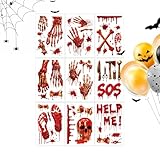 Halloween Haftfolien,3D Gruselige Kunstdekoration - Handabdruck Fußabdruck...