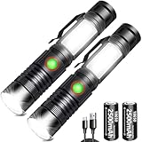 REHKITTZ LED Taschenlampe Extrem Hell 2000 Lumen, 2500 mAh Hochkapazitative...