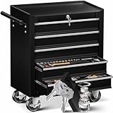 MASKO® Werkstattwagen - 5 Schubladen, Abschließbar | Massives Metall |...