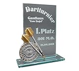 RaRu Dart-Glaspokal Resin-Figur mit Lasergravur nach Wunsch