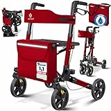 KESSER Rollator Aluminium Set, Leichtgewicht-Reiserollator mit...