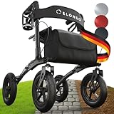 ELONEO Rollator faltbar und leicht mit Sitz, Outdoor Rollator mit...