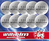 10 x CR1220 CR 1220 WILHELM Lithium Knopfzelle 3V 40mAh ø12x2,0mm Batterie...