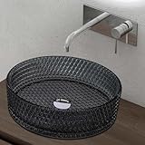 doporro Aufsatzwaschbecken Glaswaschbecken BxTxH: 39x39x12cm in Grau Glas...
