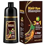 Haarfarbe Dunkelbraun Haarfärbeshampoo für Graues Haar, Sofort Haarfarben...