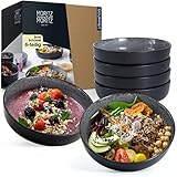 Moritz & Moritz 6x Smoothie Bowl Schüssel aus Porzellan Anthrazit –...