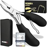 ROBBX® Profi Nagelzange für starke Fußnägel und Fingernägel | Weicher...