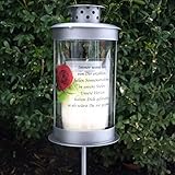 Grablaterne rund mit Stecker inklusiv Grablicht und Trauerspruch. aus...
