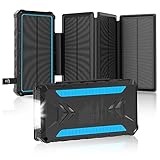 Solar Powerbank 20000mAh, Solar Ladegerät 3A Schnelles Aufladen mit 2...
