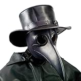 Schwarz Pest Arzt Maske - Lange Nase Vogel Schnabel Steampunk Halloween...