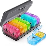 AUVON Tablettenbox 7 Tage Morgens Abends, Pillendose, 2 Fächer, handlicher...