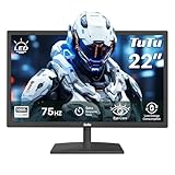 TuTu 21,5 Zoll LED Monitor Full HD 75HZ 5ms Eye Care (1920 x 1080, VGA HDMI...