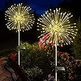 Liyade 2 Stück Solarstecker Gartenleuchten 120 LED Solar Gartenleuchten...