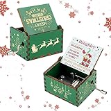 Amaxiu Weihnachts Spieluhr Geschenk, hölzerne Handkurbel Spieluhren Mini...