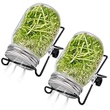 fkngcp Sprossenglas 2 setzt breitem Mundsamen -Samen -Sprouter mit Mesh...