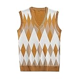Cexiakong Herren West Pullunder V-Ausschnitt Regular Fit Strickweste...