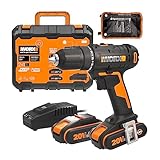 WORX 18V (20V MAX) Akku-Bohrschrauber WX108.2, PowerShare, Max. 45 Nm, mit...