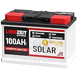 Solarbatterie 12V 100Ah Wohnmobilbatterie Bootsbatterie Schiff Batterie...