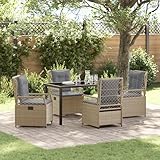 XinZaphrisal Gartenliegen Set aus PE-Rattan mit Stahlrahmen, Verstellbarer...