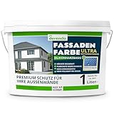 derendo Silikonharz Fassadenfarbe weiß mit ULTRA Wetterschutz, 1l,...