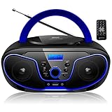 Tragbarer CD-Player Boombox CD/CD-R USB FM Radio AUX Eingang...