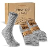 6 Paar Norweger Socken Herren Damen Wintersocken warme Wollsocken 70301T...