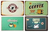 ootb - 4er Set Platzdeckchen - Retro Coffee Shop - Frühstücksmatten -...