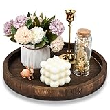 LPAMABA φ30cm Rund Holztablett Deko Kerzentablett Holz Dekotablett Kerzen...