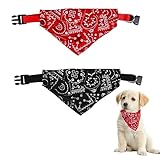 SULIUDAJI 2 Stück Hunde Bandana Kopftücher, Hundehalstuch Mit Halsband,...