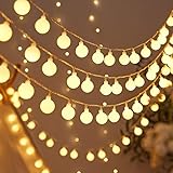 ENLACE LED Lichterkette mit Kugeln, Warmweiß, 10m 80 LEDs, Batterie und...