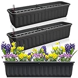 Hausfelder Blumenkasten 3er Set mit Wasserspeicher und Wasserstandsanzeige,...