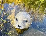 LB H&F Teichfigur SEEHUND Robbe Teichdeko Miniteich Gartenteich Dekofigur...